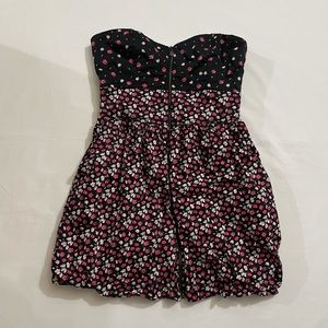 ZARA Zipper Front Strapless Floral Dress
